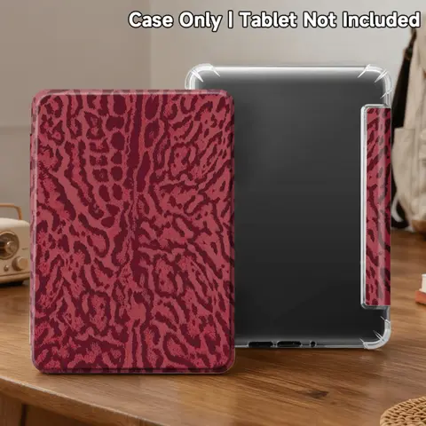Magenta Leopard Print Hybrid TPU Smart Flip Cover for Kindle Paperwhite 11th (KPW5), 12th (KPW6), 2022/2024 Youth Edition - Classic Contemporary Art Design, Auto Sleep/Wake, Reinforced Edges, Slim & Durable Protective Shell, Ideal Christmas Gift