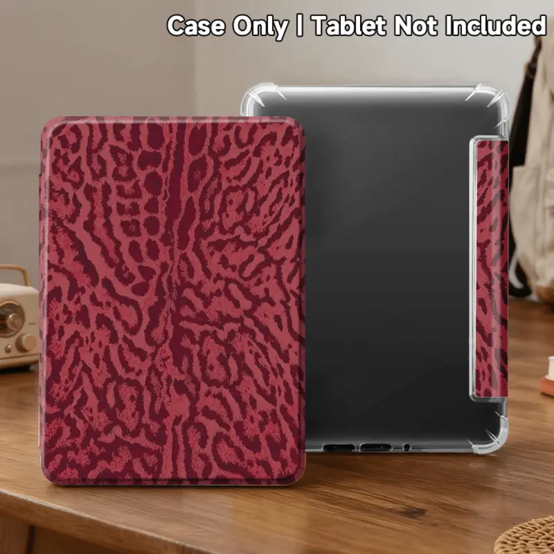 Magenta Leopard Print Hybrid TPU Smart Flip Cover for Kindle Paperwhite 11th (KPW5), 12th (KPW6), 2022/2024 Youth Edition - Classic Contemporary Art Design, Auto Sleep/Wake, Reinforced Edges, Slim & Durable Protective Shell, Ideal Christmas Gift