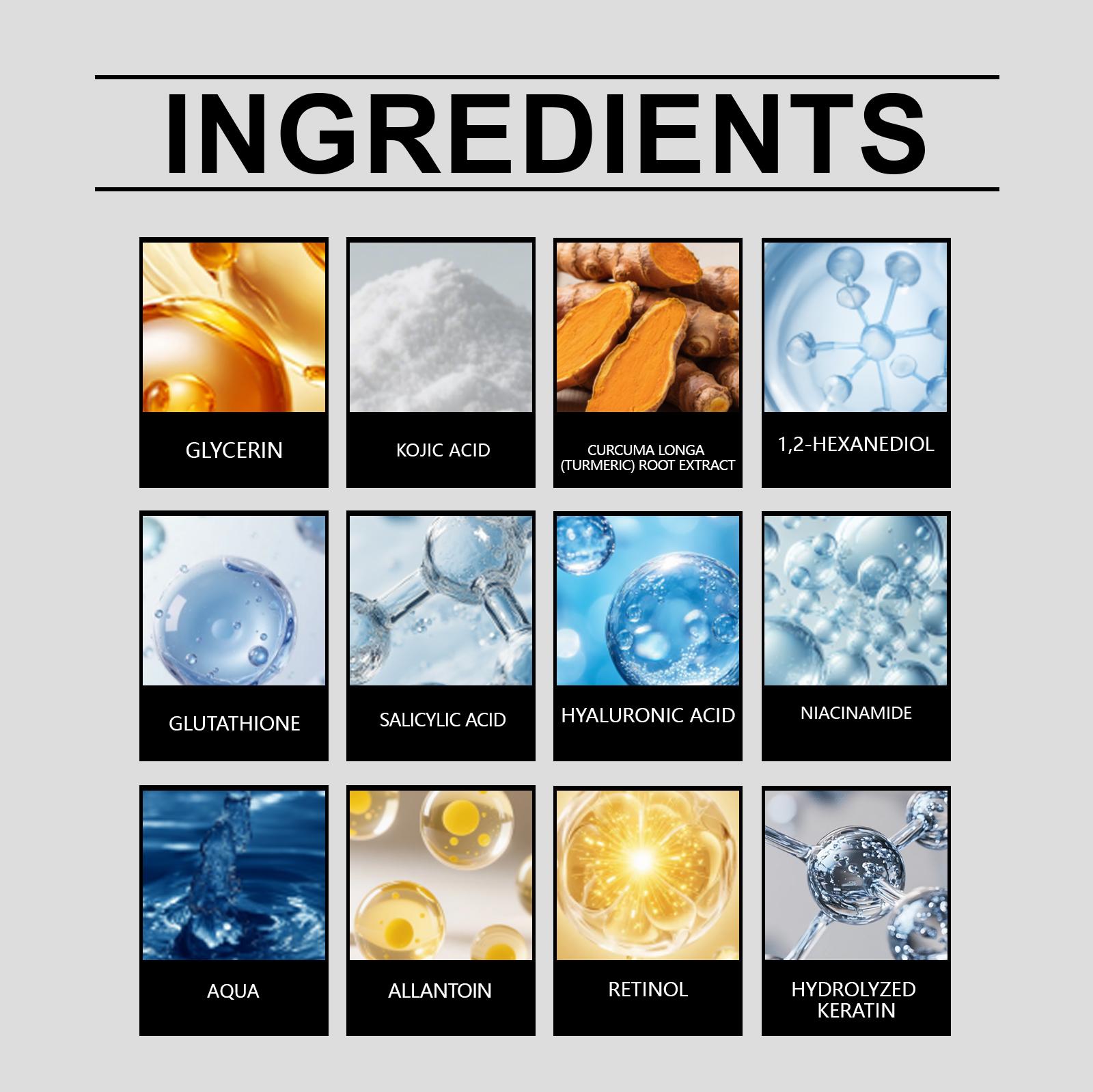 Dull Skin & Dark Spots Begone! ✨   Turmeric Spray with Kojic Acid & Keratin for Glowing Skin