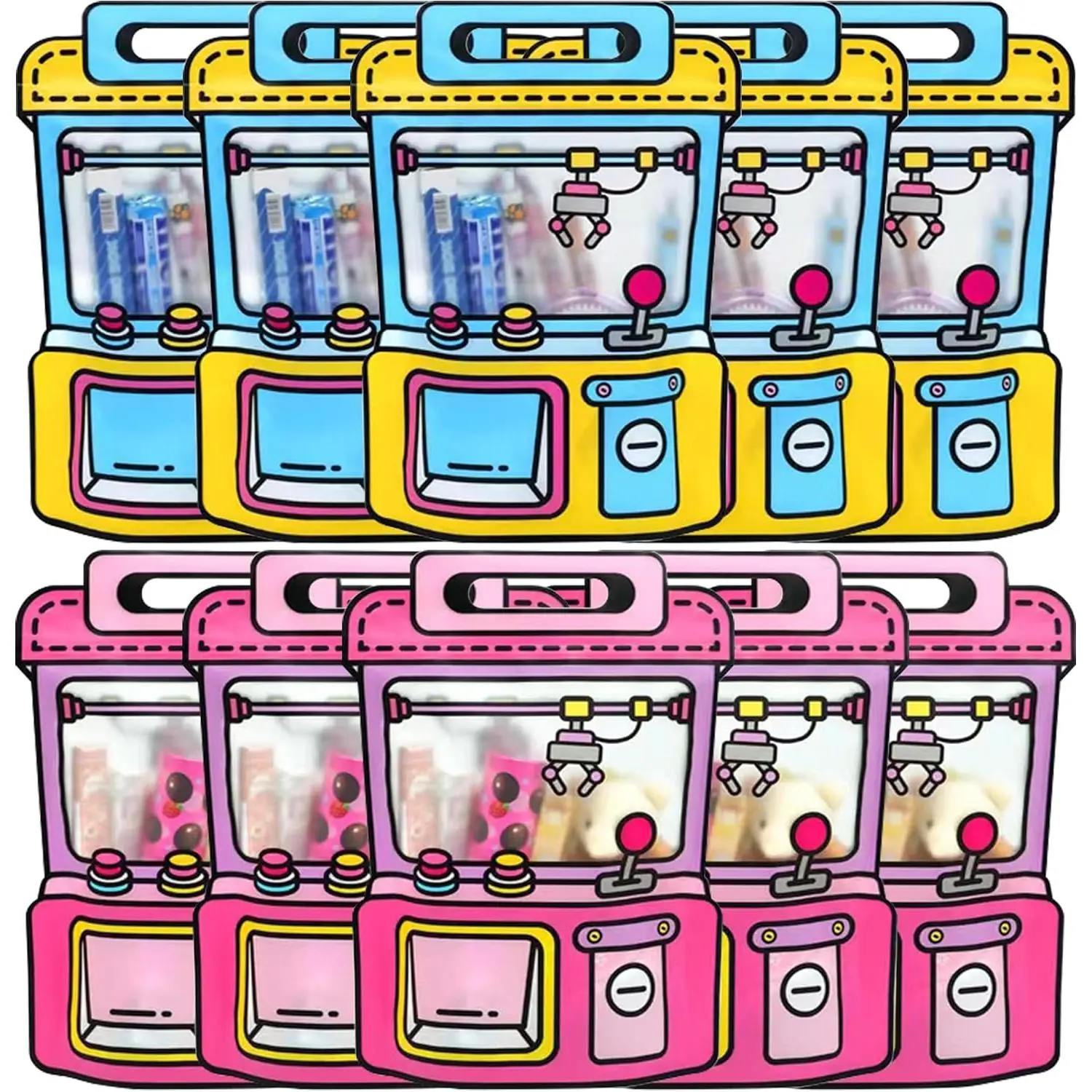 30 count Bulk  Bags for  with Handle, Large Goodie Bags with Stand-up Bottom, Grip Seal Party Favor Bag, Students  to School  Bag, Cute Snack Candy Bags for Birthday, Classroom