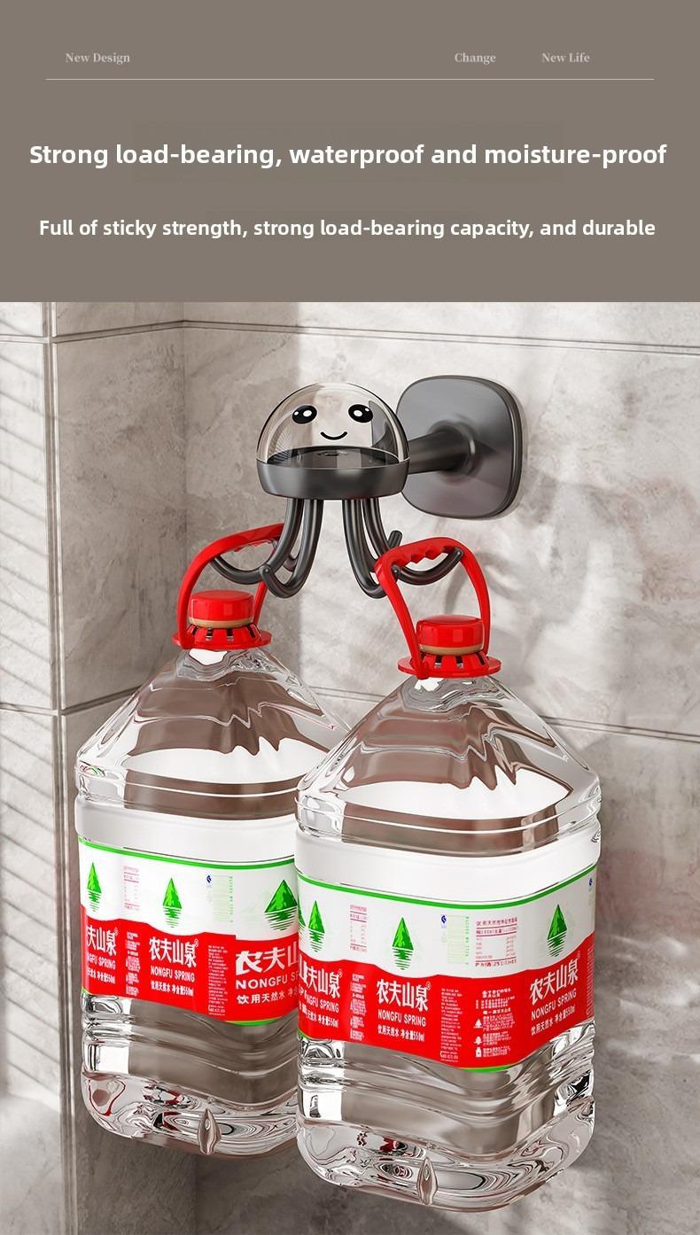 360° rotating cartoon octopus hook, no need to drill holes and won't damage the wall, storage rack, home storage rack, household daily use, kitchen storage hook, shelving rack