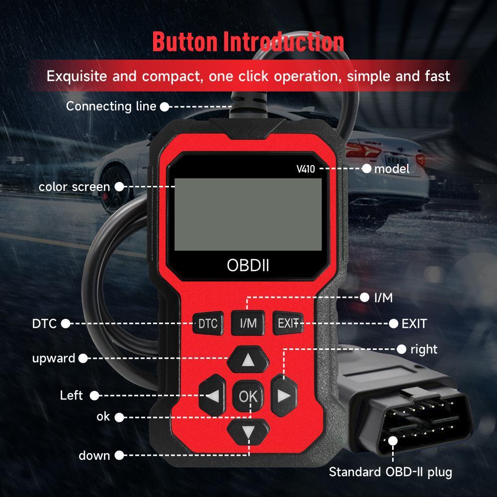 OBD2 Scanner V410 Instant Fault Code Reader & Voltage Check OBDII/CAN Full System Diagnosis 10 Second Analysis Car Diagnostic Tool Automotive Tester