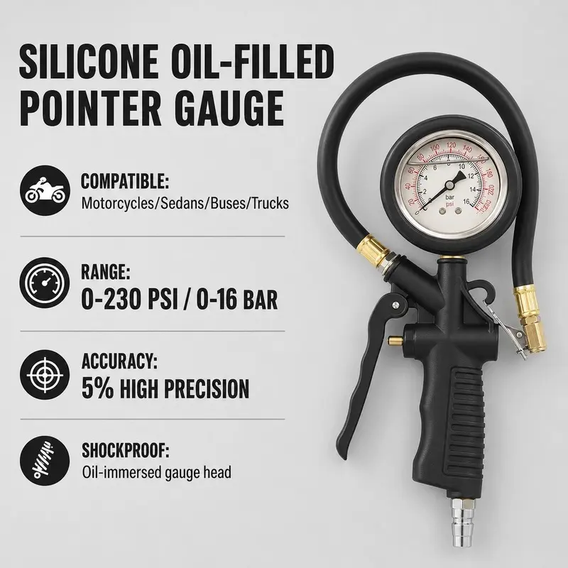 High-precision digital tire pressure gauge