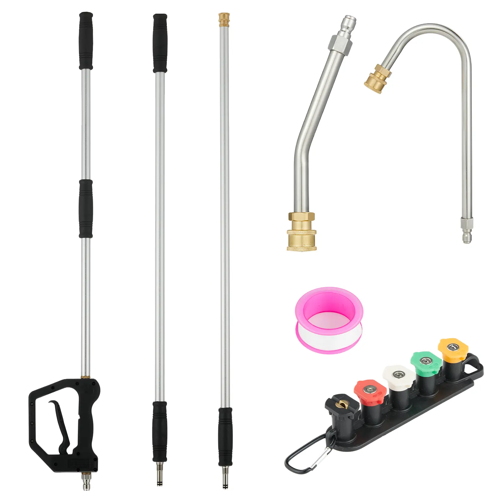 GARVEE 12FT Telescoping Pressure Washer Wand | No-Ladder High Reach Extension Pole for Roof & Gutter Cleaning