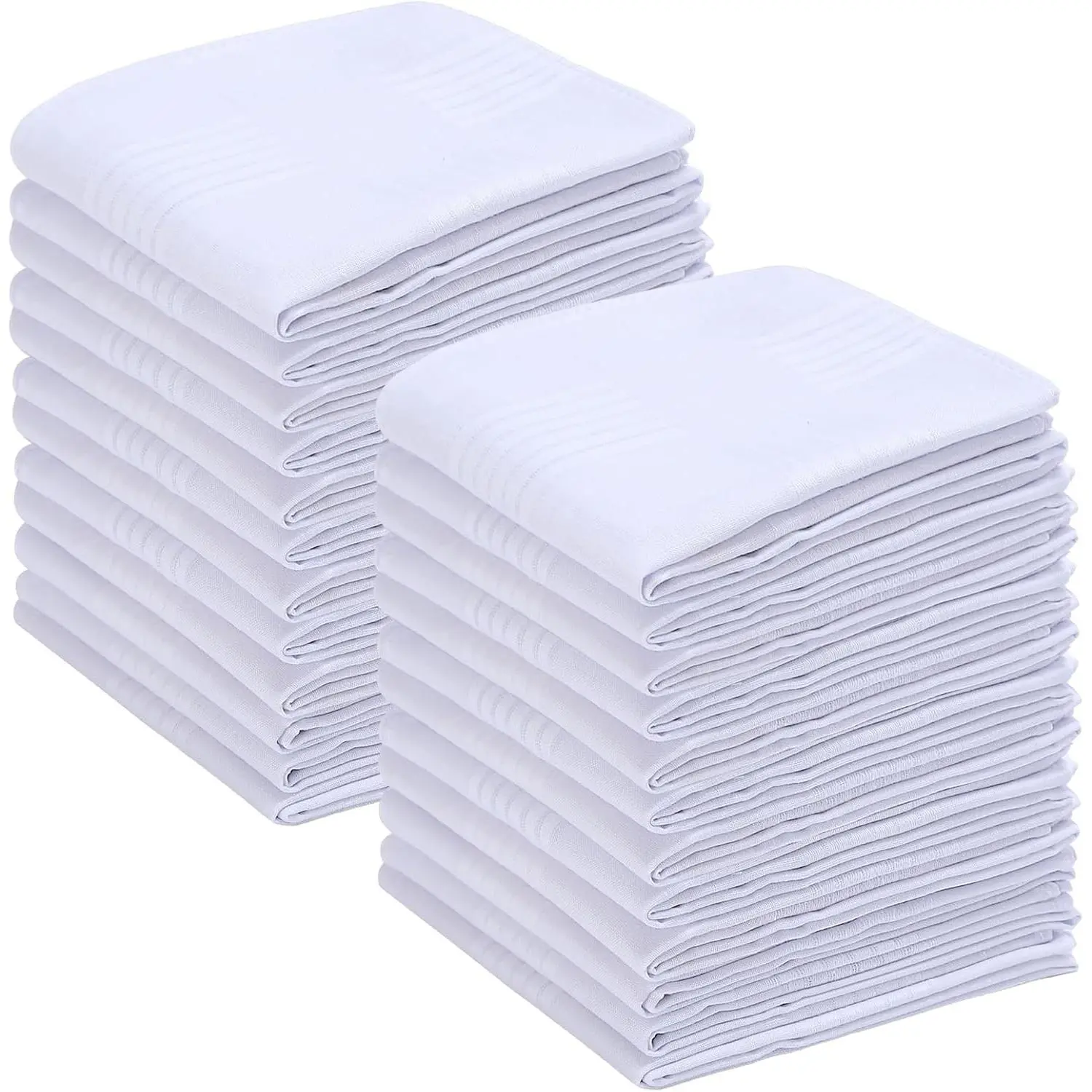Men's 16-Inch 100% Cotton Handkerchiefs, Soft White Hankies(Gift)