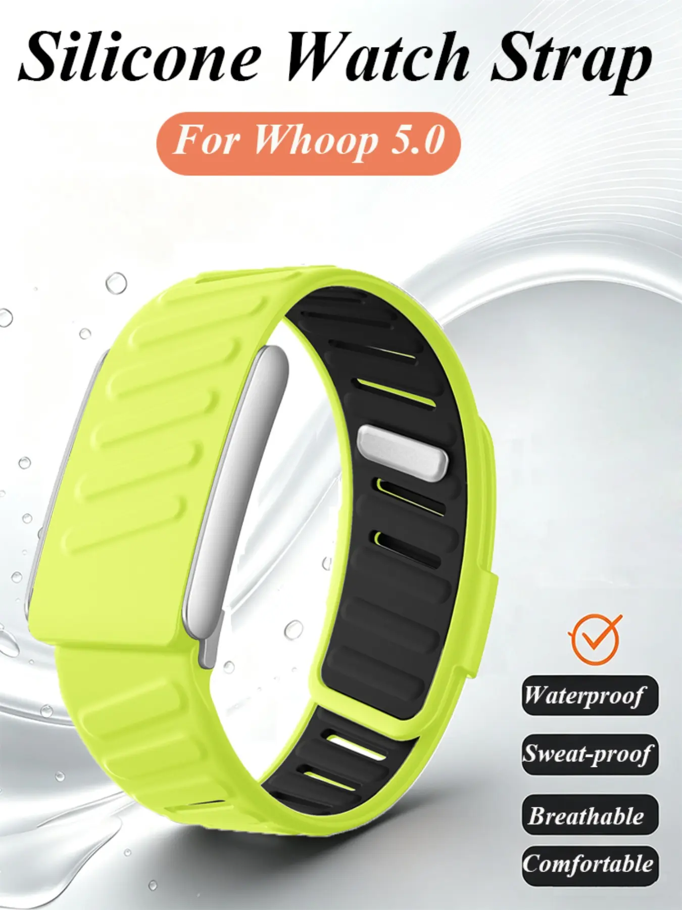 A Wristband For The Whoop 5.0 Sports Watch, Smartwatch Replacement Straps, Featuring a Dual-Colored Silicone Strap Soft And Lightweight, Adjustable Or Replaceable, For Both Men And Women, Quick-Release Buckle, Watch Movement Not Included
