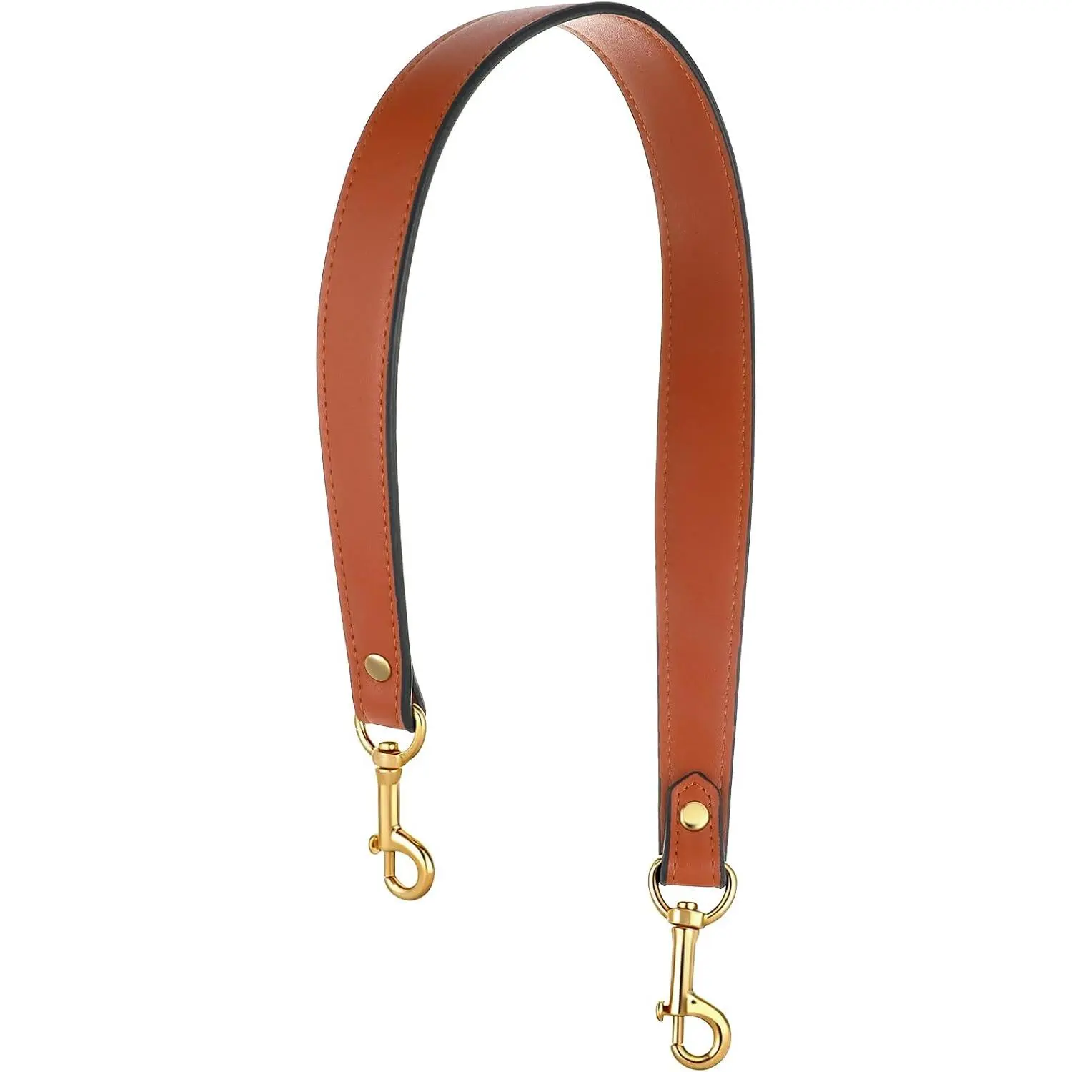 Leather Strap for Purse, 20 Inch Leather Purse Strap with Swivel Clasps, Short Handbag Straps, Short Handle Brown Purses Straps with Golden Buckles for Underarm  Bag DIY Handbag