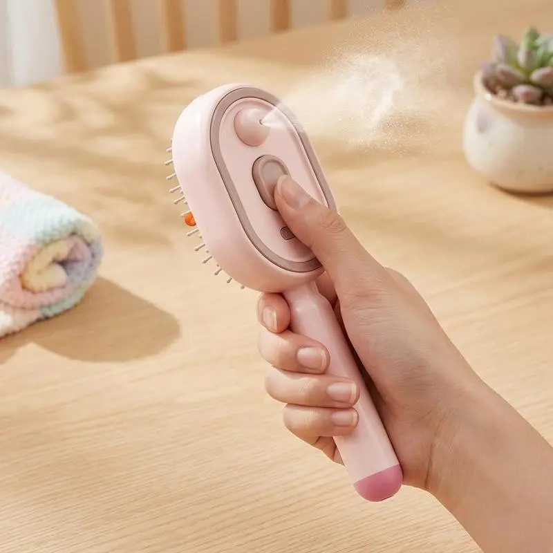 Multi-Functional Hair Mist Comb, Portable Detangling Brush with Fine Mist Nozzle, Suitable for All Hair Types, Water, Conditioner, Essential Oil, Detangle Brush, Detangler Comb