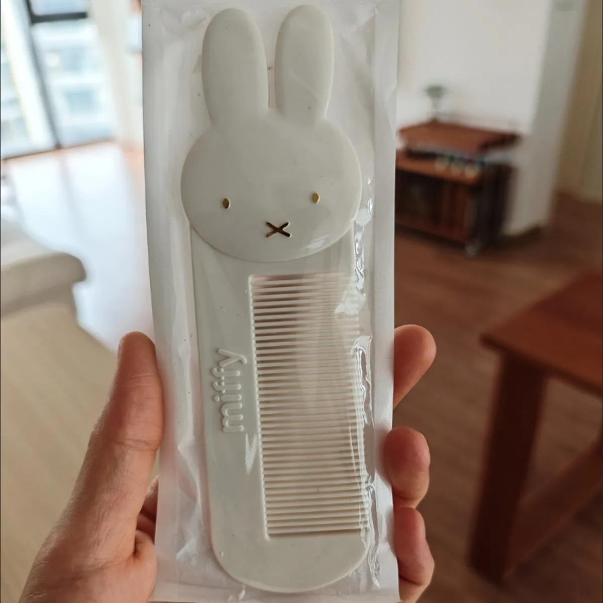 Kawaii Anime Miffy Rabbit Comb Cute Cartoon Portable Pocket Comb Smooth Hair Anti-static Multi-toothed Bangs Comb Gift for Girls