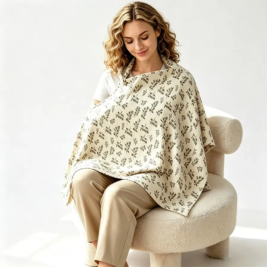 1pc Style Print Multifunctional Mummy Nursing Shawl, Loose Breathable Public Breastfeeding Cover, Soft Skin Stroller Sunshade Blanket