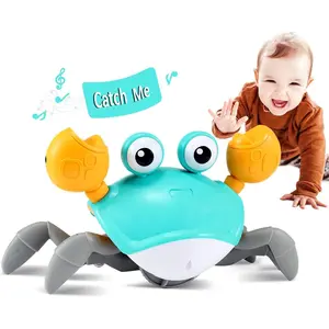 Crawling Crab Baby Toys 6–12 Months, Tummy Time Toys for Babies with Music and Lights, Interactive Infant toy for Crawling, Walking and Early Development, 1st Birthday Gift for Toddlers 1–3