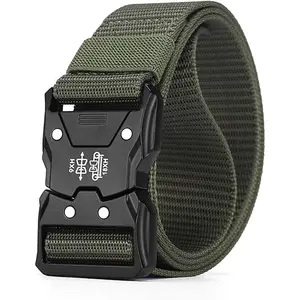 Tactical Belt for Men, Nylon Casual Rigger Belt with Quick Release Buckle for Hiking, Work, Outdoor Use, Camping, Travel, Tactical Gear and Daily Wear