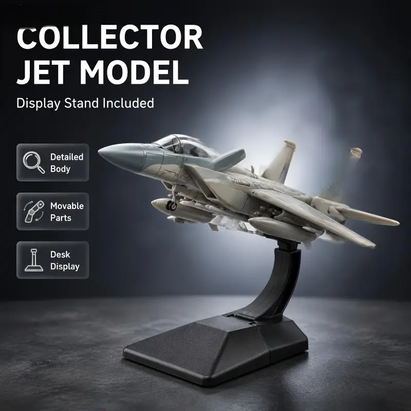 1:72 F-15 Aircraft Model Kit with Base, Durable Plastic, Desktop Decor, Diy Collectible Model, Ideal for Collectors, Aviation Enthusiasts, Gift Idea