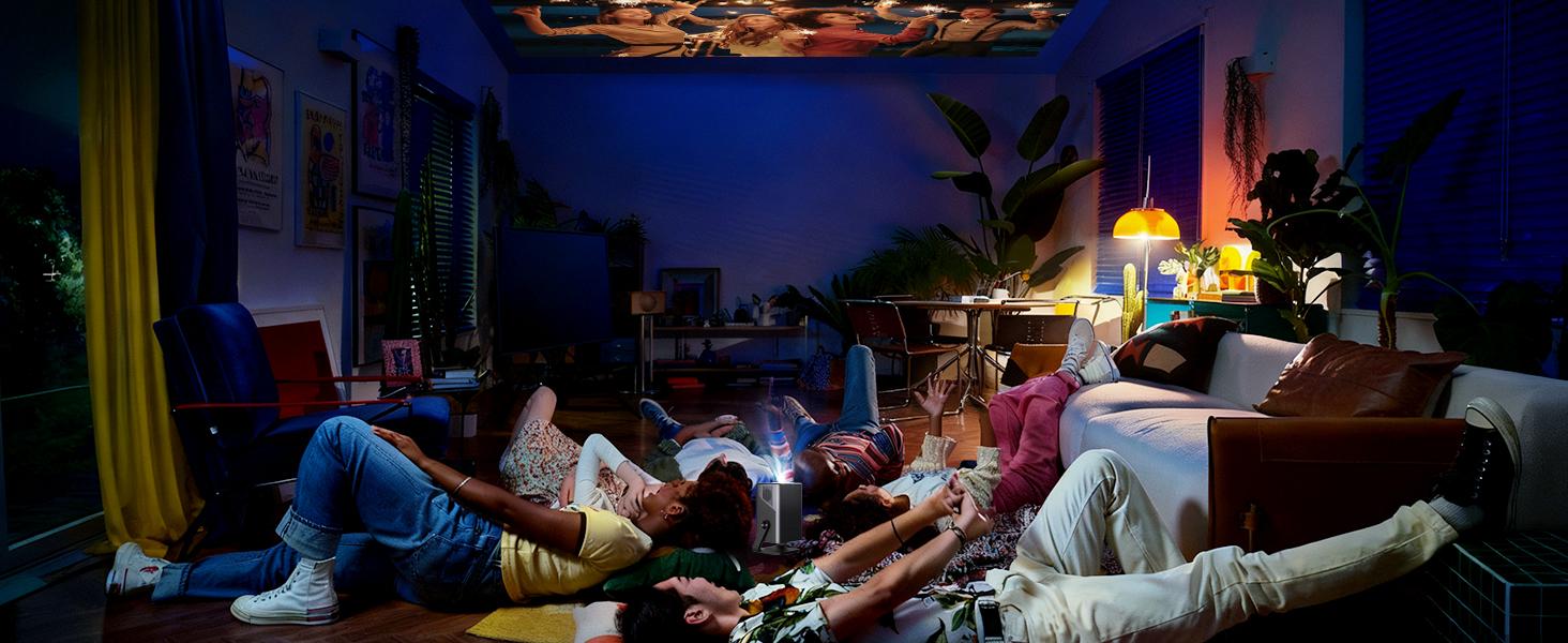 [8K Support/1400 ANSI/AI Visual Calibration] Native 1080P UHD Projector with Android 14 OS, X7AR Smart Projector with Hi-Res Audio, Auto Focus&Keystone,WiFi 6&Bluetooth 5.4, 200" Screen for Home Outdoor