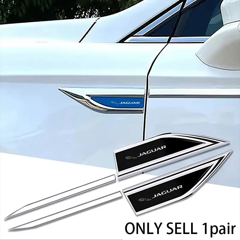 Metal Blade Side Decal, Blue Dual Color 3D Leaf Panel Sticker, Universal Car Body Modification, for Jaguar Models, Car Stickers, Automotive Decals, Car Accessories