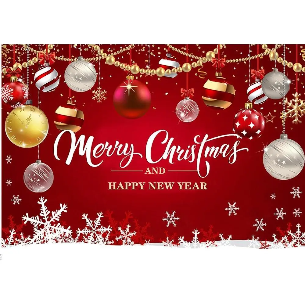 7x5ft Red Christmas Backdrop Merry Christmas Party Backdrop Xmas Backdrops for Photography  Year Xmas Eve Party Decoration Banner