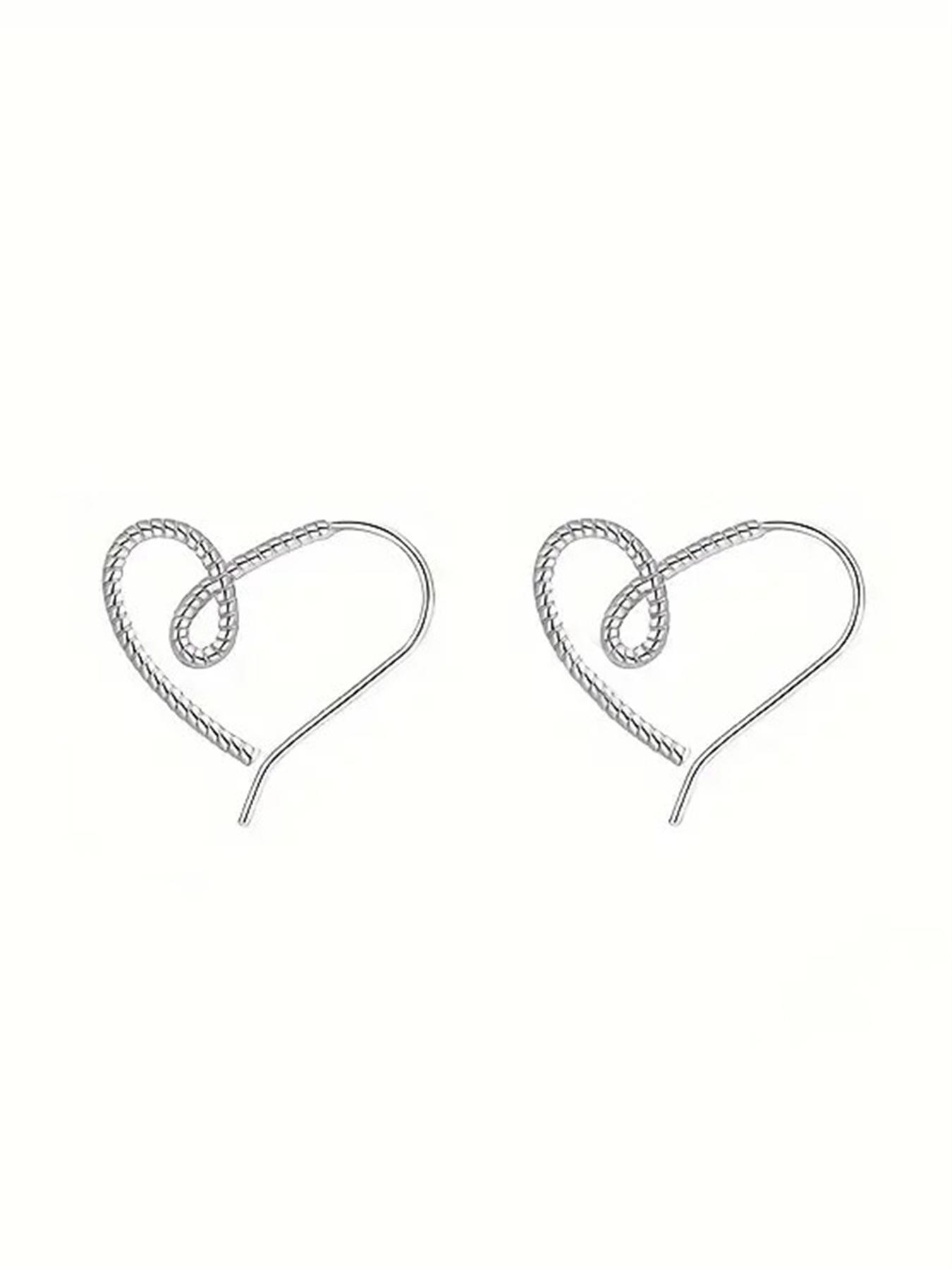 Women's Elegant Heart Design Dangle Earrings, Exquisite Trendy Dangle Earrings, Fashionable Minimalist Jewelry for Women for Daily & Party Decor
