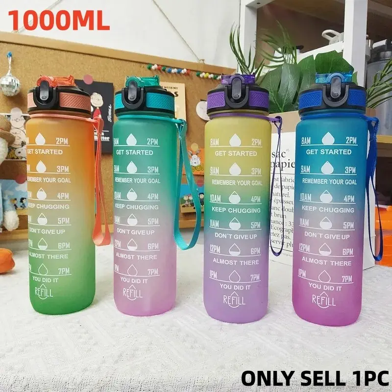 1L Water Bottle Portable Sport Water Bottle Pretty Drink Bottle Leakproof Gym Water Bottle for Outdoor Travel Fitness Cycling