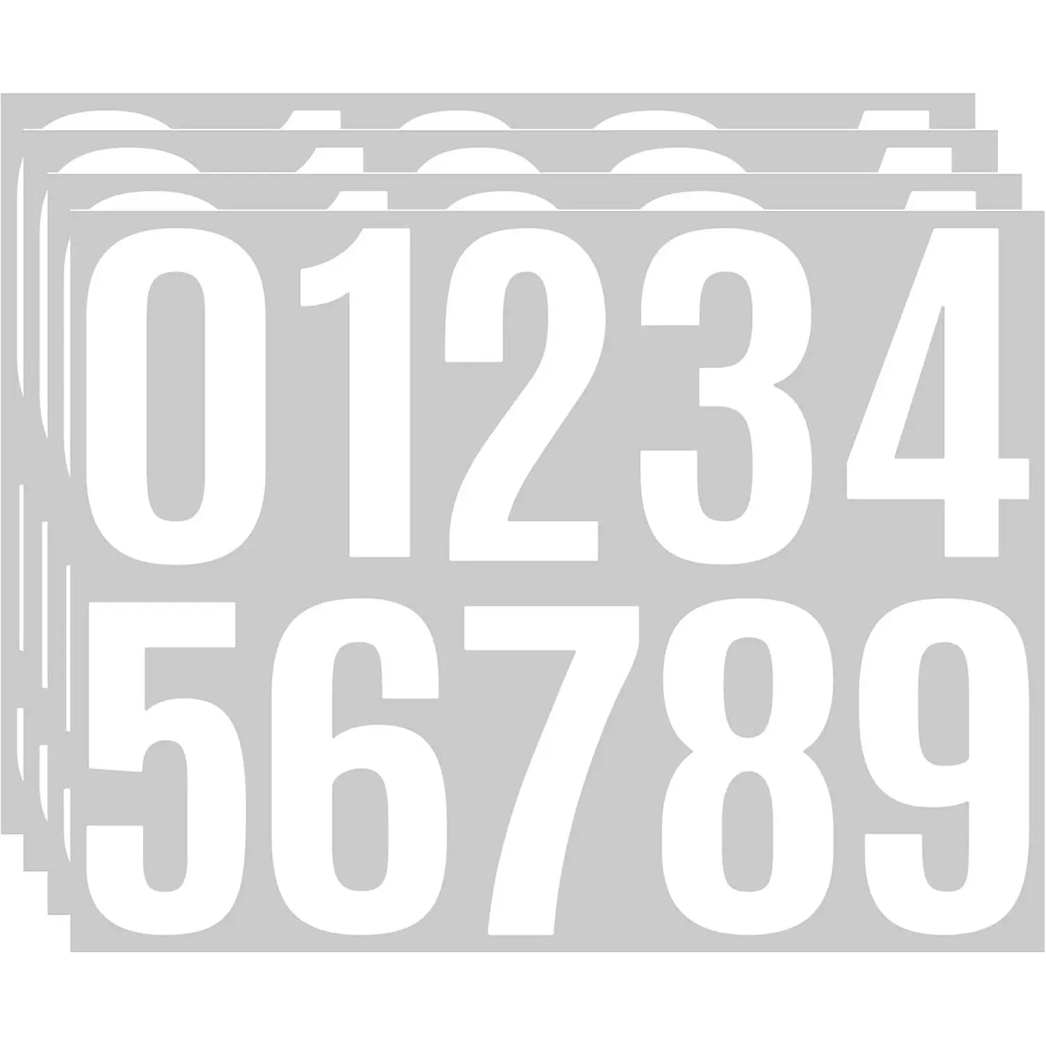 4-Inch Vinyl Self-Adhesive Mailbox Numbers Stickers, 4 Sheets 0-9 Decals, Waterproof Strong Adhesive House Address Numbers (White)