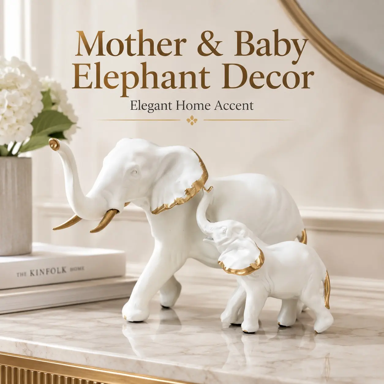 Gold Elephant Art Sculpture, Resin Animal Ornaments, Resin Animal Sculptures, Decorative Sculptures, Modern Luxury, Nordic Minimalist Style, Ideal for Home Decor, Office Desk, Gift for Special Occasions