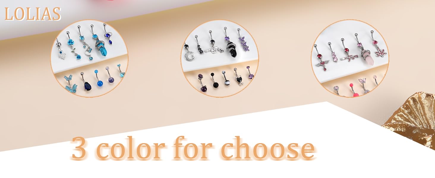 LOLIAS 10Pcs Belly Button Rings Surgical Stainless Steel CZ Heart Dragon Butterfly Dangle Navel Rings for Women Barbell Piercing Jewelry Waist Beads LOLIAS 10Pcs Belly Button Rings Surgical Stainless Steel CZ Heart Dragon Butterfly Dangle Navel Rings for Women Barbell Piercing Jewelry Waist Beads