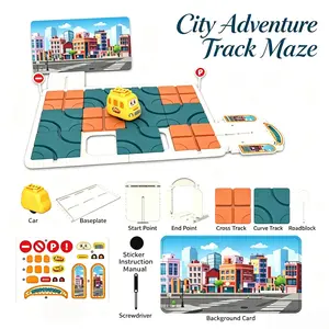 Educational Electric Car Maze Puzzle, Slide Number Track Toy, Enhances Kids' Thinking and Motor Skills, Unisex Toy