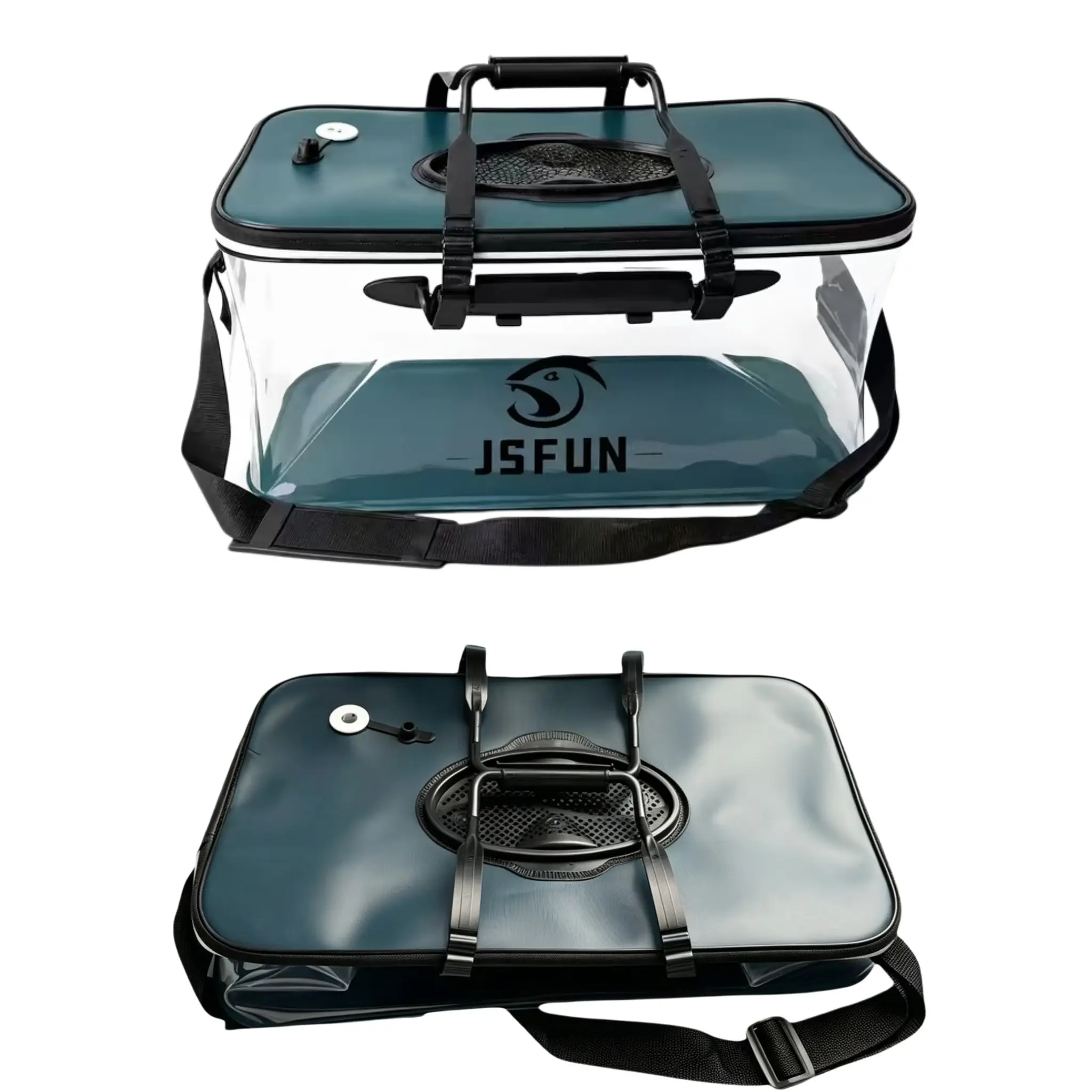 Portable Clear Live Fish Bucket With Handle, 30cm-50cm Portable Foldable Fishing Tackle Box, Fishing Accessories, Outdoor Fishing Supplies