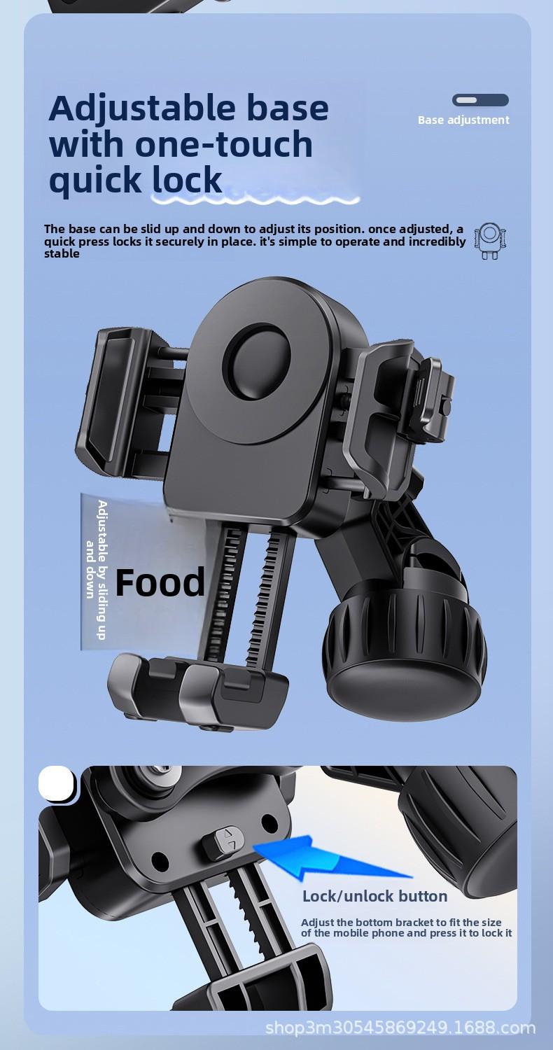 Shock Absorbing Motorcycle Phone Holder Anti-Shake Pedal Electric Scooter Delivery Rider Navigation Mount for Smartphone & Cellphone