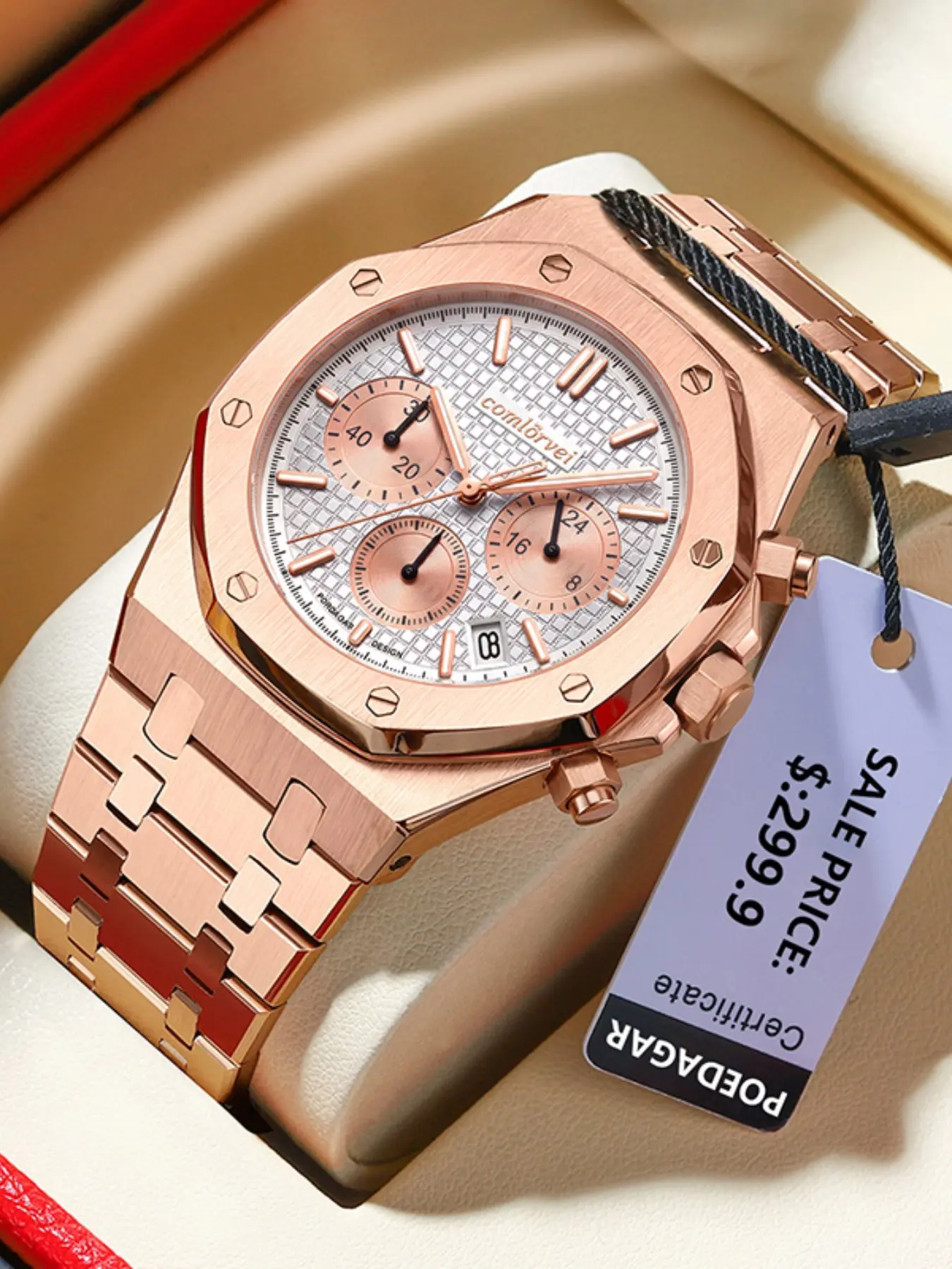 Comlovei High-Quality Business Calendar Watch, Multifunctional Waterproof Luminous, Ideal Gift for Leisure and Business
