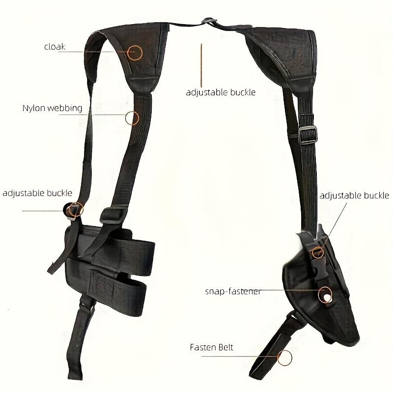 Adjustable Vertical Leather Case-Multi-Functional Hidden Bracket, Suitable for Outdoor Activities, Shoulder Or Hiking Shoulders Vest Bag