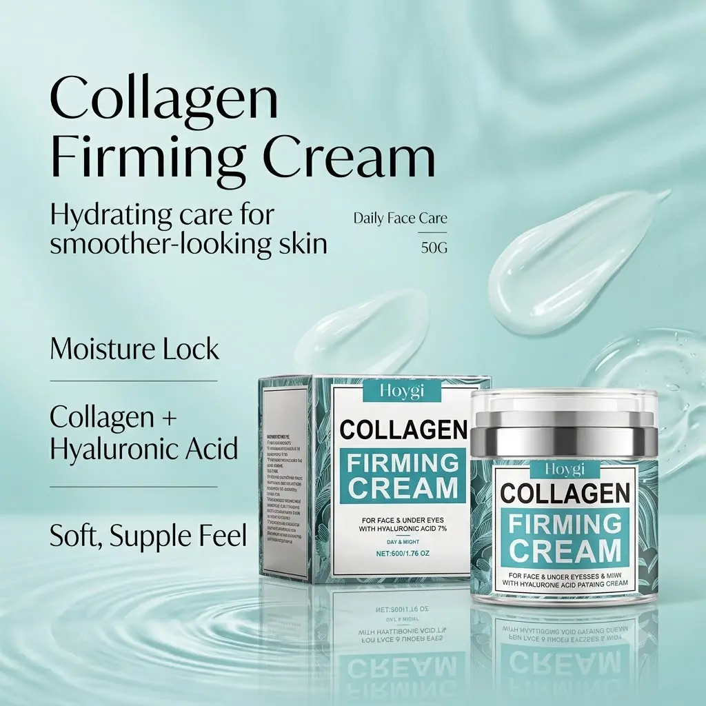 Vitamin E & Hyaluronic Acid Face Cream - Lightweight Daily Moisturizer with Smooth Texture, Hydration Boost for Dull Complexion, Fine Line Minimization, Softer Supple Plump Look; Apply Evenly to Face & Neck
