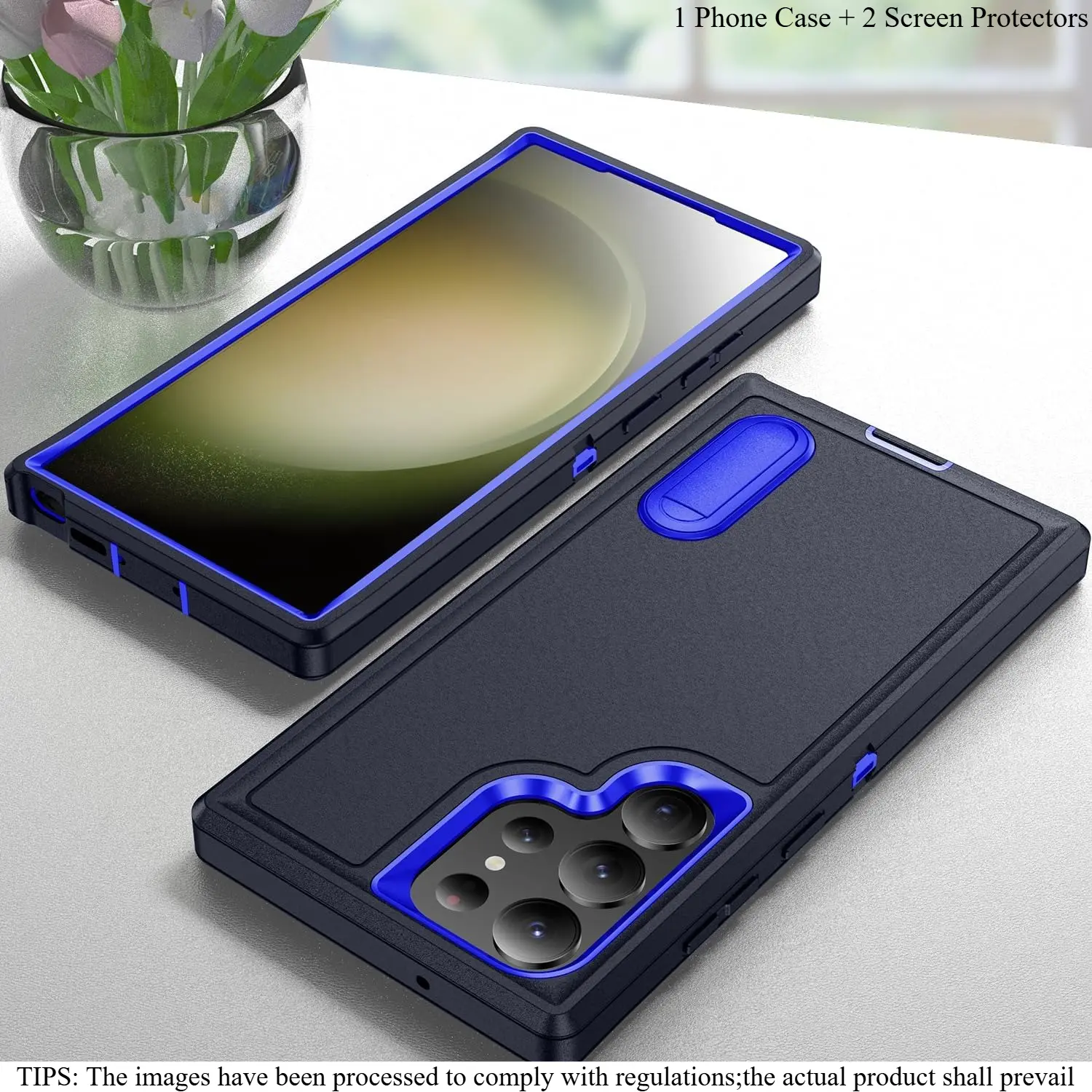 3-Layer Military Shockproof Kickstand Silicone Case, Minimalist Multi-Color Unisex, for Samsung A27/A36/A37/A53/A54/A56 & S22/S23/S24/S25/S26 Series