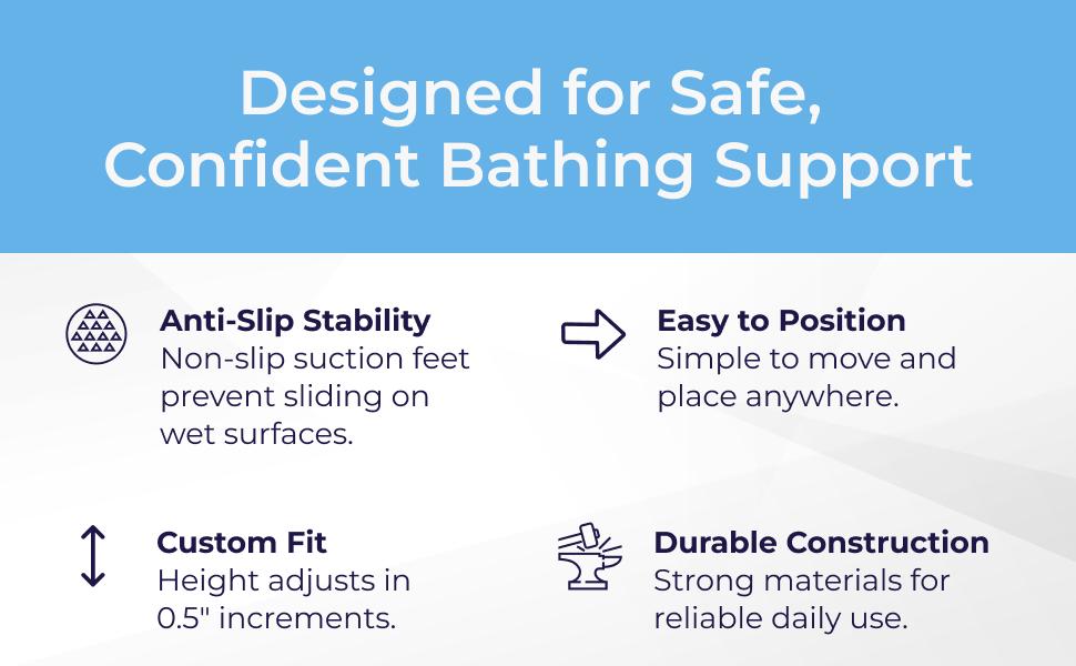 Tub Transfer Bench for -, Independent Bathing Aid - Bench - Sturdy Aluminum Construction - Comfortable Backrest - 350 Lb Capacity