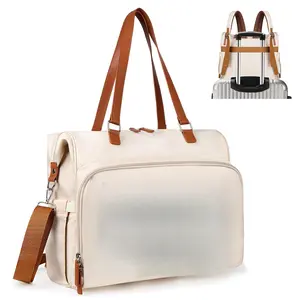 Diaper Bag Backpack Mommy Bag Large Capacity Diaper Backpack Travel Essential Baby Diaper Bag  Mom and Dad, Beige