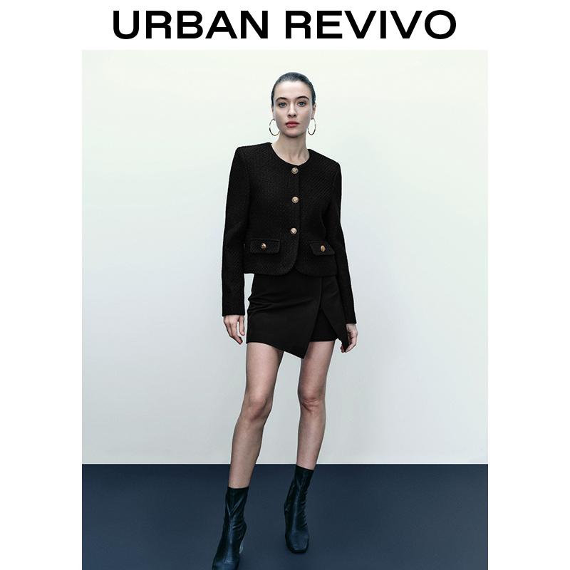 URBAN REVIVO Fashionable Tweed Jacket for Women UWG130014 Casual Outfit 2025 Women Clothing Girl Elegant Fashion Trendy and Versatile OOTD Outerwear Coats URBAN REVIVO Fashionable Tweed Jacket for Women UWG130014 Casual Outfit 2025 Women Clothing Girl Elegant Fashion Trendy and Versatile OOTD Outerwear Coats