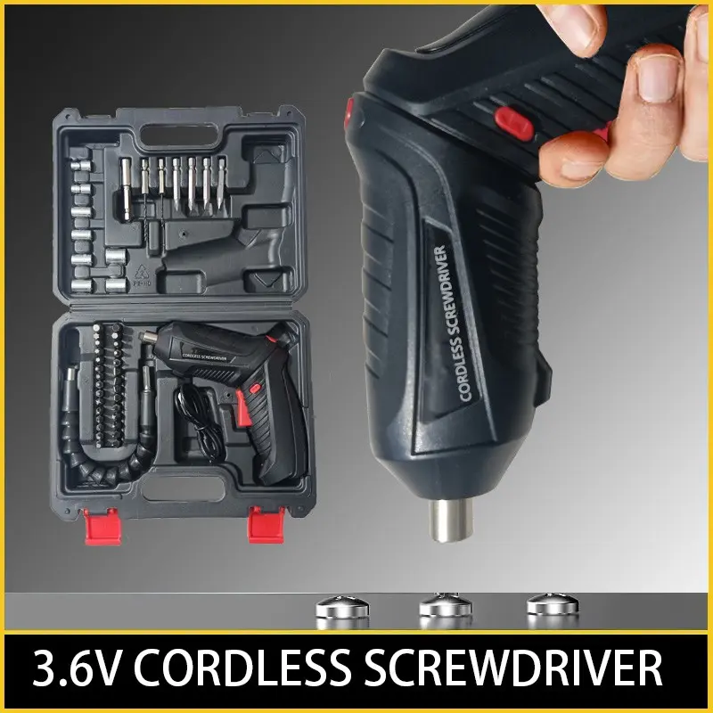 3.7v Foldable Electric Screwdriver Set, 47 Pieces USB Rechargeable Home Mini Screwdriver Kit, Portable Repair Tool Box, Cordless Screwdriver Rechargeable