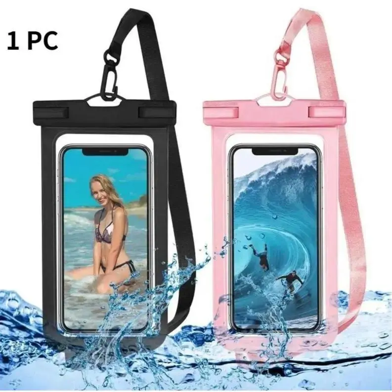 Waterproof Phone Pouch 1 Count, Clear Waterproof Cell Phone Case with Lanyard, Fits iPhone 15/14/13 Pro Max/Plus & Galaxy S22/S23 Up to 7 Inches, Dry Bags for Swimming Diving Boating