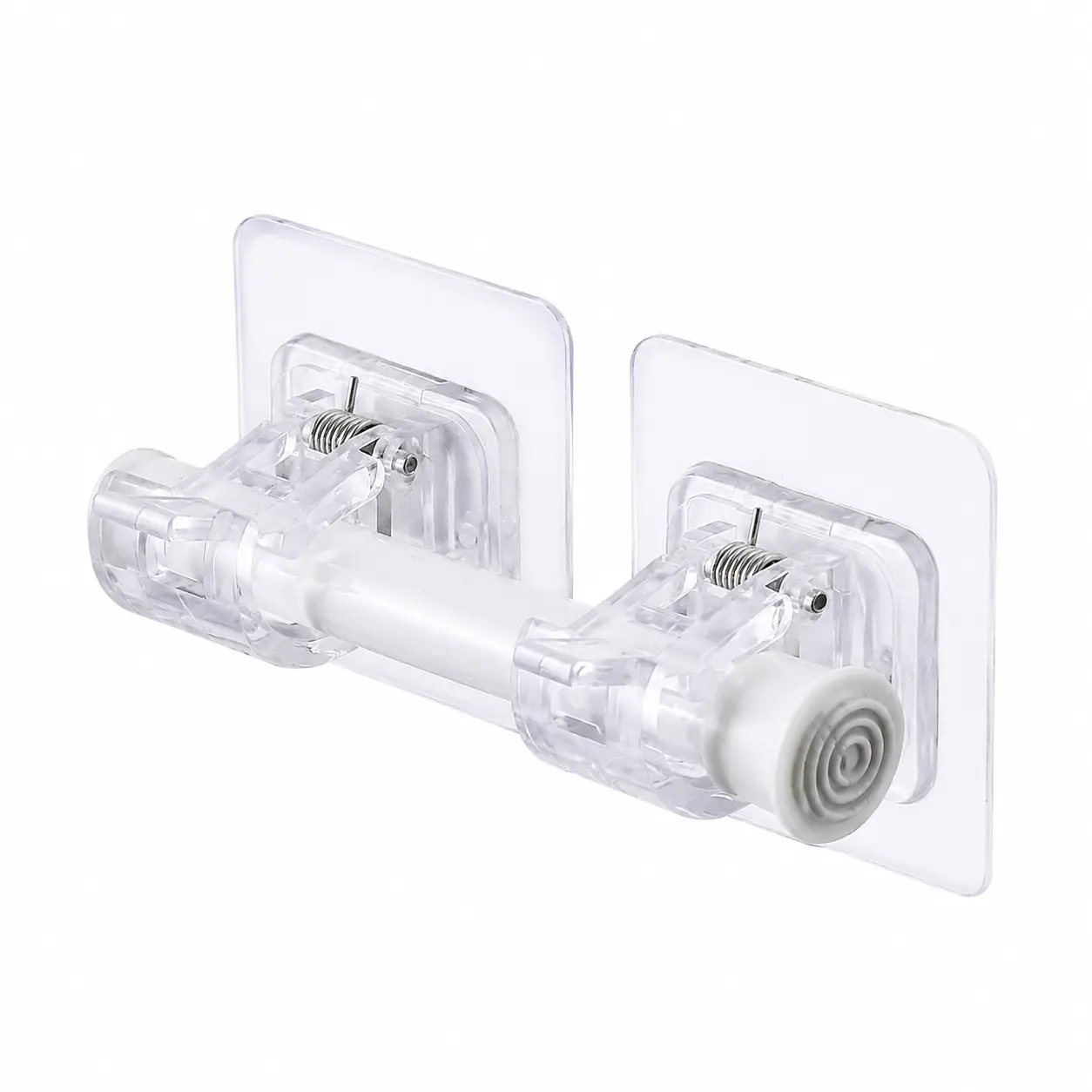 Functional Adhesive Curtain Rod Hooks - No-Drill, Heavy-Duty Wall-Mount Telescopic Hanging System - Easy Peel-and-Stick Installation, Adjustable Length, Damage-Free Removal for Indoor Doors, Windows