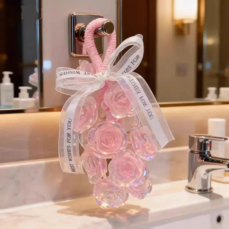 Crystal Rose Handmade Soap Set, 14 Crystal Rose Flowers, Natural Plant Essential Oils, Gentle Cleansing Moisturizing Hydrating, Fun Shape, Gift Boxed, Soap Roses Bouquet