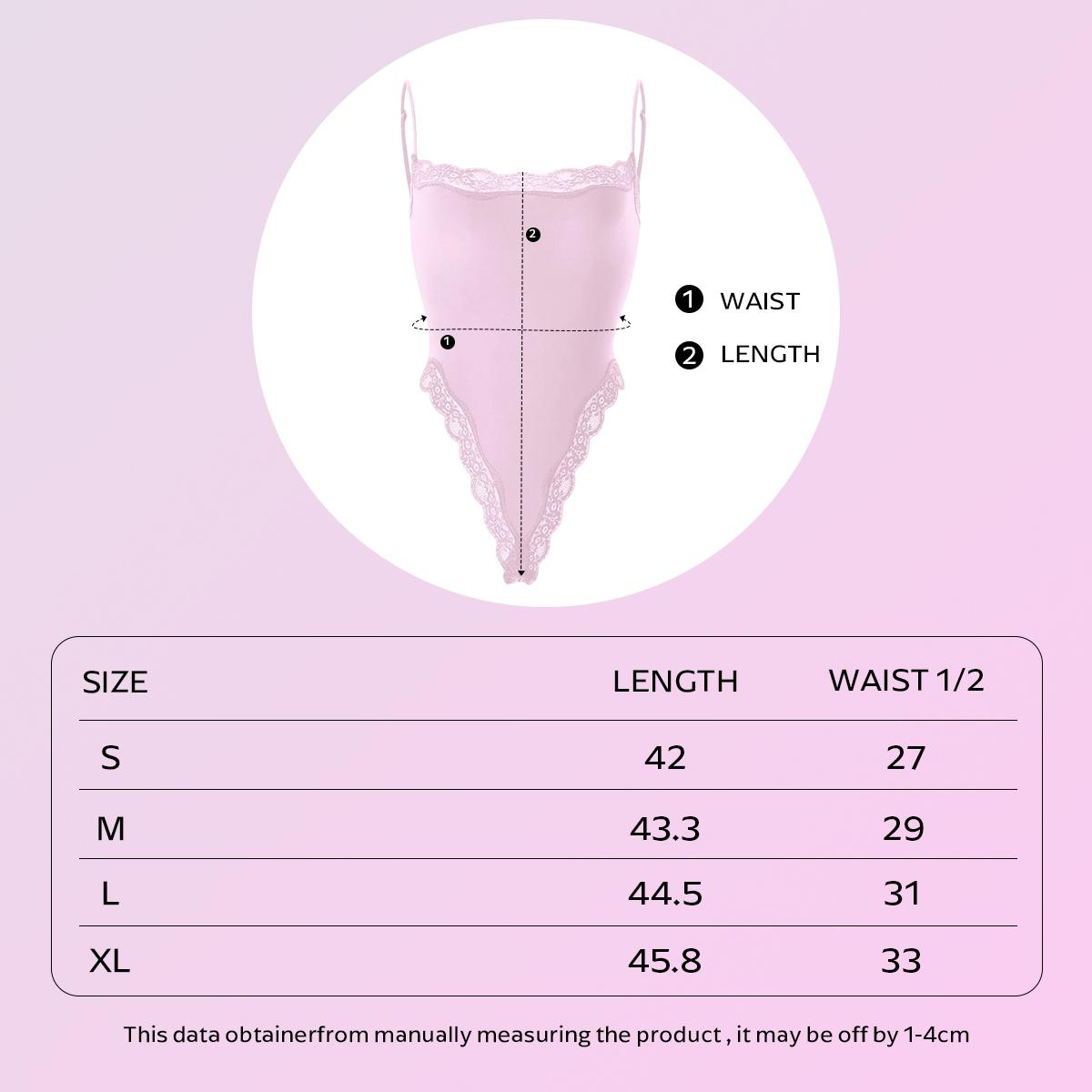 KatchMe Lace Series Women's Spaghetti Strap Lace Trim Breathable Bodysuit, Adjustable Strap Seamless Chic Nightdress, Minimalist Lightweight Playsuit KatchMe Lace Series Women's Spaghetti Strap Lace Trim Breathable Bodysuit, Adjustable Strap Seamless Chic Nightdress, Minimalist Lightweight Playsuit