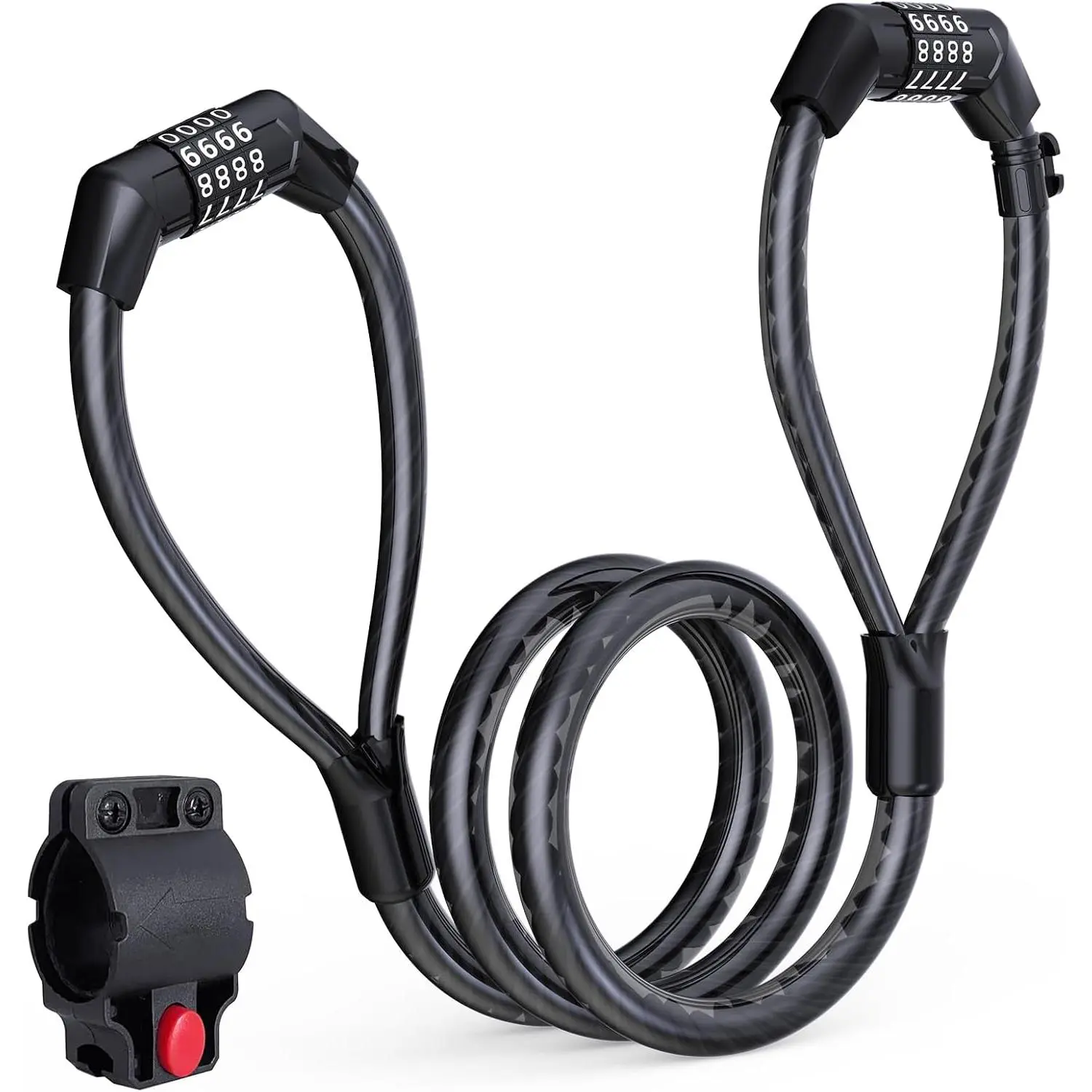 Vitog Electric Scooter Lock, Anti-Theft Bike Lock with 4-Digit Combination, 12mm Dual Scooter Lock, Security 41.3 inch Bicycle Lock for E-Scooter, Bicycle, E-Bike, Electric Scooter Accessories