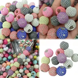 Sage-P9-Mix Colors Pearl Style Rhinestone Claw Chain Beads 1pc per bag
