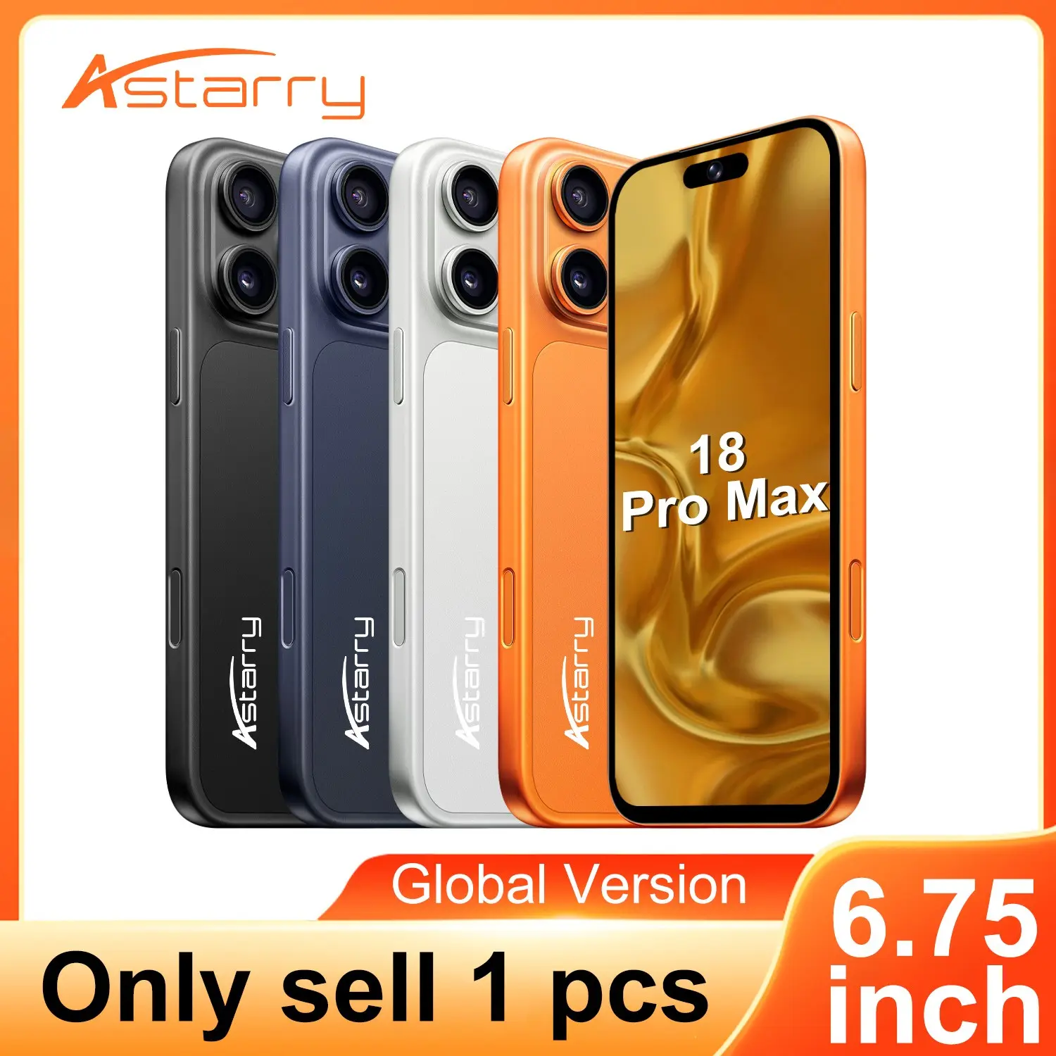 Astarry Dual Sim 18 Pro Max Smart Android Mobile Phone, 3gb RAM 32GB Storage, 6.75-Inch HD Screen, 4100mah Battery, 5+13mp Camera, WiFi Bluetooth-compatible GPS