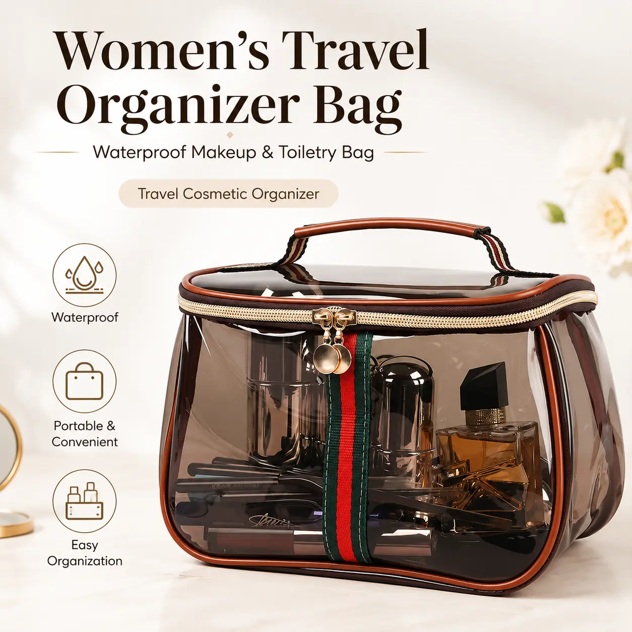 Ladies travel storage bag, cosmetic bag, toilet bag, travel storage bag, cosmetic finishing bag, cosmetic bag, travel cosmetic bag