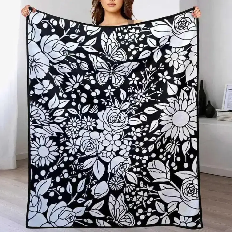 Color Fillable DIY Flannel Blanket, Baby blankets and adult blankets, Creative Art Craft Throw for Kids Family Coloring Nights, Soft Sofa Bed Cover for Playrooms and Reading Corners, Birthday Holiday Activity Gift for Teens, Adults & Home Art Projects, Co