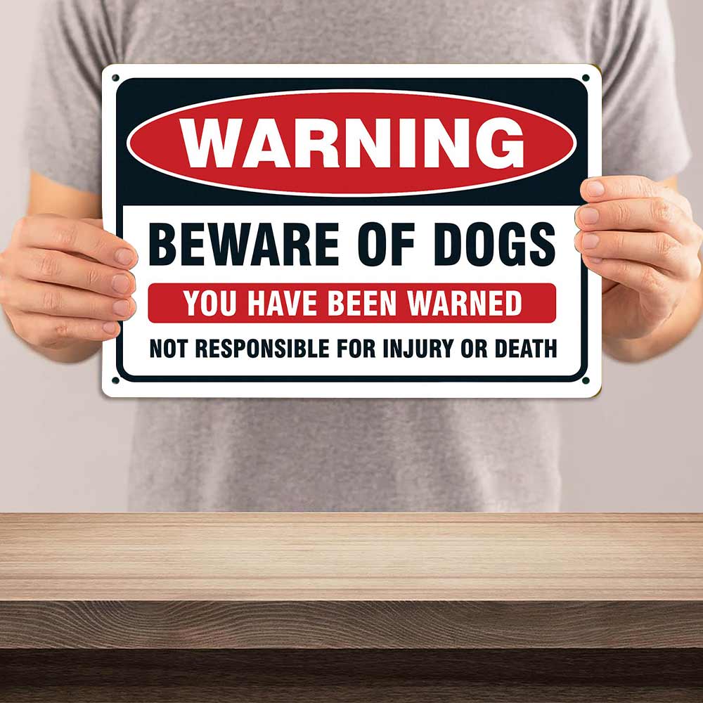 Warning Beware Of Dogs Metal Sign 12x8 In Aluminum, Vintage Dog Warning Tin Sign for Home, Yard, Fence Decor, Retro Beware Of Dogs Wall Art for Dog Owner, 12x8 Inch Aluminum Plaque Warning Beware Of Dogs Metal Sign 12x8 In Aluminum, Vintage Dog Warning Tin Sign for Home, Yard, Fence Decor, Retro Beware Of Dogs Wall Art for Dog Owner, 12x8 Inch Aluminum Plaque