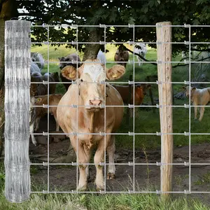4Ft x 328Ft Livestock Fence, Galvanized Wire Fencing, Cattle Farm Fence, Heavy Zinc Coated Deer Goat Cattle Fence