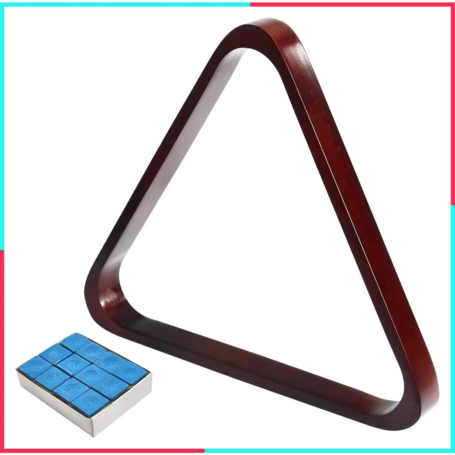 Solid Wood Billiard Triangle Pool Ball Rack - Pool Table Positioning Holder for 2-1/4" Balls