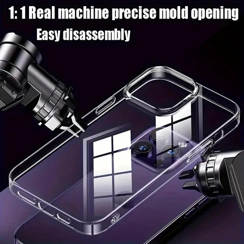 Luxury Transparent Soft Tpu Shockproof Phone Case for iPhone 16 15 14 13 12 11 Pro Max, Minimalist Design, Anti-Drop Protection