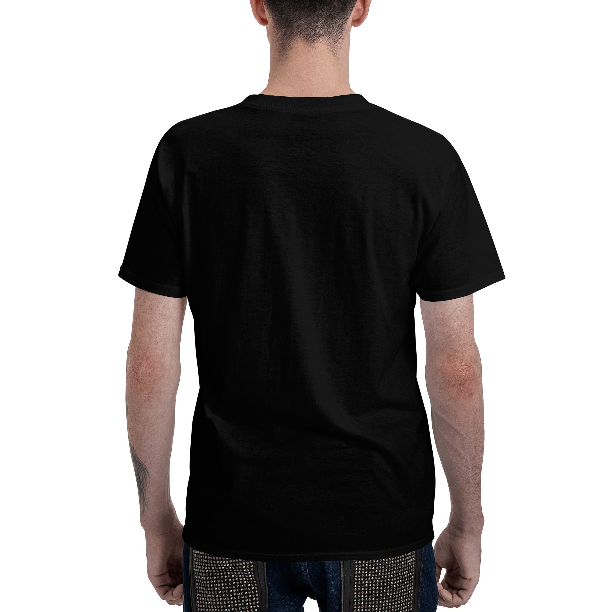 T-Shirt Featuring Red "INSERT CHEESY BREAD" Lettering and Red Arrow Design